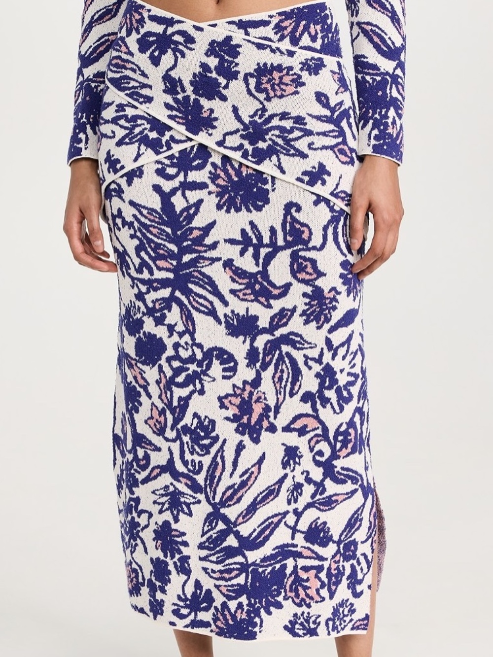 SOLD OUT Altuzarra White/Pink/Purple Kyra Jacquard Knit Midi Skirt XS $895